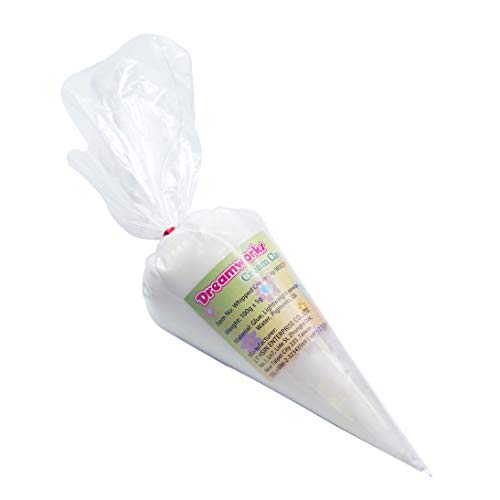 MODOH Simulation Fake Whipped Cream Clay with Piping Nozzles Tip (White, 3.5 oz), Air Dry Decoden Cream Glue Whip Deco Faux Clay, Ideal for DIY Phone Case