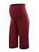 Jinson Women's Maternity Shorts Wide/Straight Comfortable Knee Capri Lounge Pregnancy Pants Wine Red L