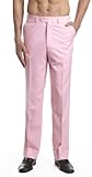 CONCITOR Men's Dress Pants Trousers Flat Front Slacks PINK