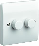 MK 2-Gang LED Dimmer Switch 4-70W Compatible Tungsten Halogen Dimmable Lamps view 2