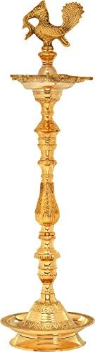 india4you Brass Puja Eternal Annam Lamp, 8" x 8" x 24"