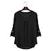 HIMONE Women's Blouses V Neck Cuffed Sleeve Blouse Shirts Tops