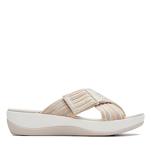 Clarks Cloudsteppers Women's Arla Wave, Beige Combi Textile, 12 Wide US