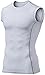 Tesla TM-MUA05-WHT_Small Men's R Neck Sleeveless Muscle Tank Dry Compression Baselayer MUA05