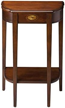 Wood Console Table with Gloss Finish - Console Table with 1 Shelf - Plantation Cherry