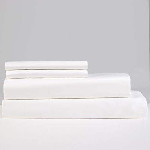 Lavish Lux Bedding 600 Thread Count 100 % Cotton Sateen Weave Silky Soft 4 PC Full Sheet Set - 2 Pillowcases, 1 Flat Sheet and 1 Fitted Sheet, King, White