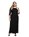 Chicwe Women's Plus Size Stretch Lace Maxi Dress - Evening Wedding Cocktail Party Dress Pure Black 1X