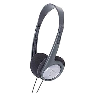Panasonic RP-HT090E-H Beugelhoofdtelefoon (hoofdtelefoon met lange kabel; tv-hoofdtelefoon; 3,5 mm jackstekker) grijs