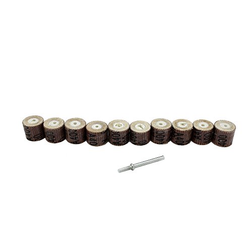 AUTOTOOLHOME 10PC Flap Wheel Sander Disc Replacement Mandrel 400# Grit for Dremel Rotary Tool