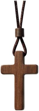 Amazon.com: Simple Natural Walnut Wood Cross Pendant Necklace for