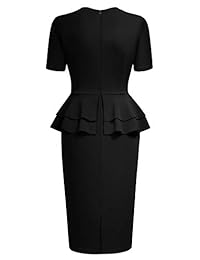 AISIZE Vestido vintage para mujer de los años 40 con volantes y peplum