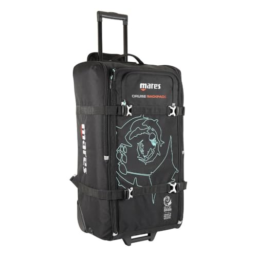 Mares Cruise Backpack – 120L Wheeled Diving Bag, Telescopic Handle, Padded Shoulder Straps, Palm Drainage Pockets, Optimised Airplane Travel