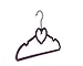 BriaUSA Clothes Hangers Heart Shaped Slim Flocked Hangers, Sturdy with Steel Swivel Chrome Hooks – Purple – Box of 20