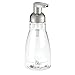 mDesign Round Plastic Refillable Foaming Hand Soap Dispenser Pump Bottle for Bathroom Vanities, Kitchen Sink, Countertops - 2 Pack - Clear/Brushed