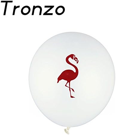 Tronzo 10Pcs 12Inch Pink Flamingo Party Balloons Latex Inflatable Ballon Christmas Tropical Party Supplies Wedding Decoration ,White flamingo