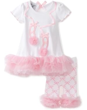 Baby-Girls Newborn Tiny Dancer Ballet Shoe Tunic And Capri Leggings