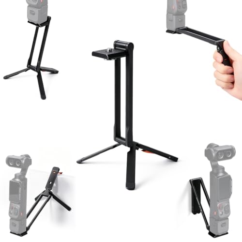 K&F CONCEPT Trípode Tornillo 1/4" Soporte Extensible | Base Magnética Con Trípode Plegable, Adaptable a Insta360 Luna Ultra/Pocket 4/4P/3 -PP01