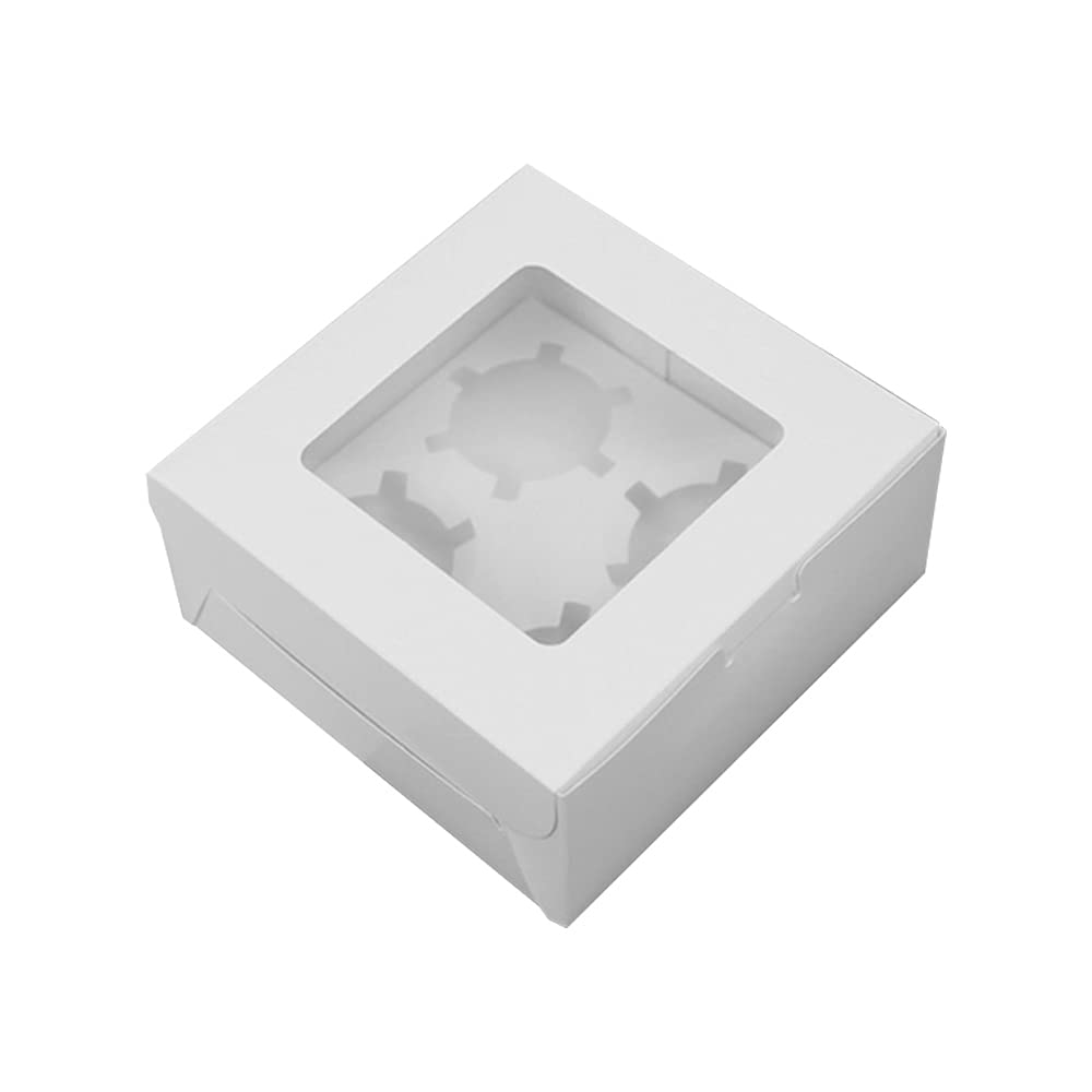 Cupcake Boxes, 20 Pack Bakery Cupcake Containers, Cookies Container For Muffins, with Observation Window And Removable Inner Support, for Cookies, Cupcakes, Pastry Packaging, Muffins (4 Hole)