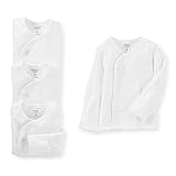 Carter's Unisex 4 Pack Long Sleeve Side Snap Mitten Cuff Shirt