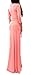 Vivicastle Women's Solid V-Neck 3/4 Sleeve Wrap Waist Long Maxi Dress (Medium, Coral)
