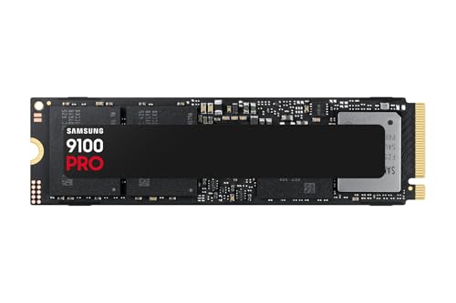 Samsung 9100 PRO NVMe M.2 SSD, 2TB, PCIe 5.0, 14,700 MB/s Read, 13,400 MB/s Write, Internal SSD for Gaming, Video Editing and AI, Black, MZ-VAP2T0BW