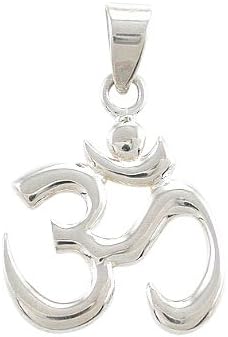 Calligraphy Style Om or Aum Pendant in Sterling Silver, #8414