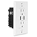 Twakie Wifi Smart Plug Wall-in Smart Outlet with 2 Sockets and 2 USB Ports, 15 Amp Duplex Receptacle Tamper Resistant, Works with Echo Alexa, No Hub Required, ETL Listed, Remote Control, White
