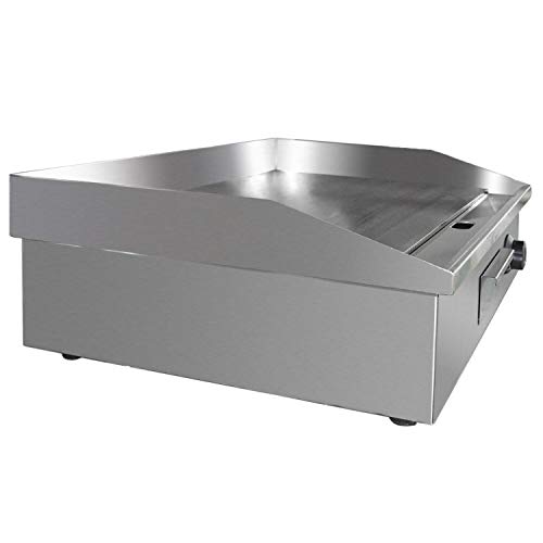 YiiYYaa 1600W 21.6" Commercial Electric Countertop Griddle Grill, Grilled Squid and Steak Machine Tabletop Flat Grill,Stainless Steel Restaurant Grill, with Adjustable Temperture Control (21.6 in)