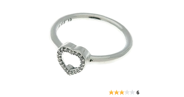 PANDORA Puzzle Heart Frame Ring, Clear 