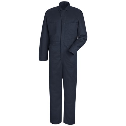 Red Kap Men's Snap Front Cotton Coverall, Navy, 38