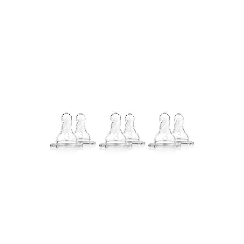 Dr. Brown’s Natural Flow® Level 3 Narrow Baby Bottle Silicone Nipple, Medium-Fast Flow, 6m+, 100% Silicone Bottle Nipple…
