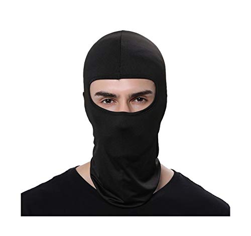 LEAGY 2Pack Candy Color Ultra Thin Ski Face Mask Great Under A Bike/Football Helmet Balaclava-Black (Black)