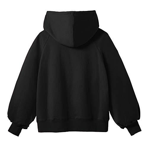 Tantisy â™£â†­â™£ Women's Plus Size Solid Sweatshirt Tops Autumn Winter Classic Plain Hoodie Blouses Multicolor Multi-Code Black