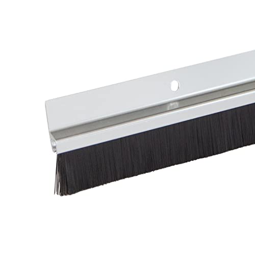 PRIOstahl Türdichtung Silber - 8 x Bürstendichtung 1m Premium Aluminium Zugluftschutz zum Anschrauben - Türbürste Dichtungsstreifen für Innen & Außen - Energies