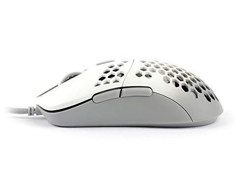 G-Wolves Hati HT-M 3360 Ultra Lightweight Honeycomb Shell Wired Gaming Mouse up to 12000 cpi - 6 Buttons - 2.18 oz (61g) (White)
