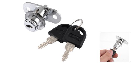 Uxcell s14050200am0729 Uxcell a13040800ux0127 19mm Dia Cylinder Head Silver Tone Metal Sliding Door Plunger Lock with Keys, Metal