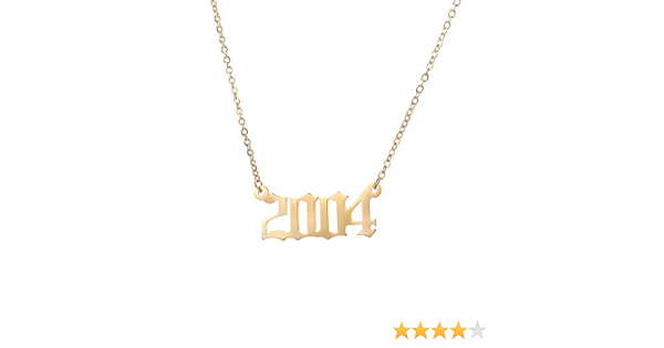 Year Necklace 2004 Necklace Gold 