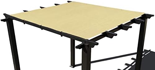 Alion Home Pergola Shade Cover Sunblock Patio Canopy HDPE Permeable Cloth with Grommets (8' x 8', Sand)