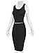 Tom's Ware Women Stylish Crop Top Midi Skirt Two-Piece Bodycon Midi Dress TWCWD110-BLACK-US M