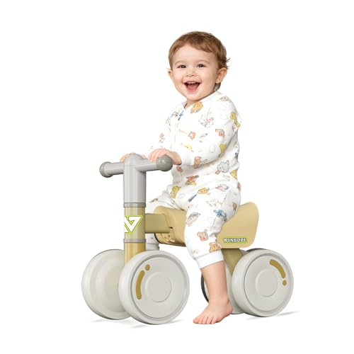 WinHope Baby Balance Bike for 1-3 Year Olds, Silent Wheels,Soft Seat, No Sharp Edges, Toddler Baby Walker for 12-36 Month Boys Girls, First Birthday Gifts