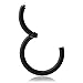 Ruifan 1PC Stainless Steel Hinged Seamless Segment Hoop Septum Clicker Ring Lip Helix Tragus Cartilage Earrings Nose Rings Pirecing 14g 10mm Black