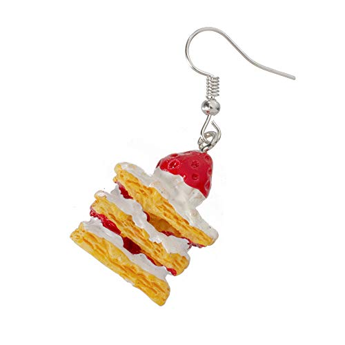 Strawberry Cake Earrings Lightweight Resin Pendant Earrings Cute Mini Imitation Food Earrings For Girls And Women Cake Dessert Earrings - Thumbnail 7