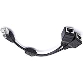 RJ45 Splitter Adapter, RJ45 Male 1 to 2 Female Port Ethernet Socket Connector, Splitter LAN Ethernet Network Plug Cable for C