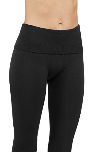 Fleece-Lined-Leggings-High-Waist-Tummy-Control-Cotton-French-Terry-Pants