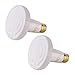 CRLight 150W Ceramic Infrared Heat Lamp, Thicker Version White Round Infrared Emitter for Pet Coop Heater Reptile Chicken Lizard Turtle Brooder Bulb, 2 Pack