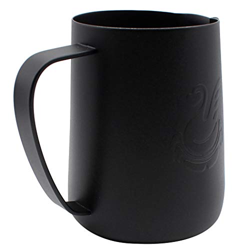 Dianoo Espresso Steaming Pitcher, Espresso Milk Frothing Pitcher Stainless steel, Coffee jug, Latte Art Cup 20 OZ (600ML) Black - Thumbnail 2