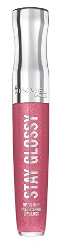 Rimmel Stay Glossy Lip Gloss - Non-Sticky and Lightweight Formula for Lip Color and Shine - 160 Stay My Rose, .18oz