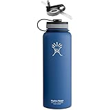 Hydro Flask Insulated Stainless Steel Water Bottle, Wide Mouth, 40-Ounce with Straw Lid