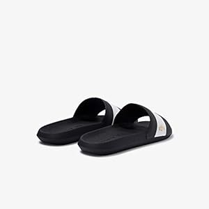 lacoste slides black and white