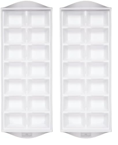 BarCraft Ice Cube Tray, 14 Ice Cubes, Plastic, 26 x 12cm, White (Pack of 2)